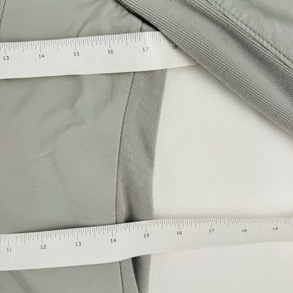 Blank NYC Small Vegan Leather/Wool Drape Jacket Coat Gray Sexy Moto Biker - Picture 6 of 9